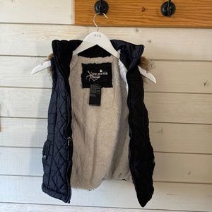 Girls Sherpa lined vest with removable hood